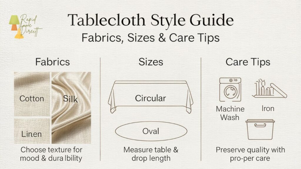 Tablecloth Style Guide: Fabrics, Sizes & Care TipsTablecloth Style Guide: Fabrics, Sizes & Care Tips